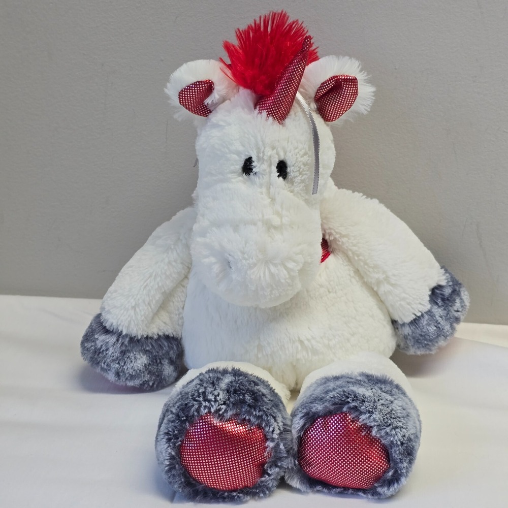 Mary Meyer Unicorn Plush Marshmallow‎ Zoo White Red Sparkle Horn Whimsical